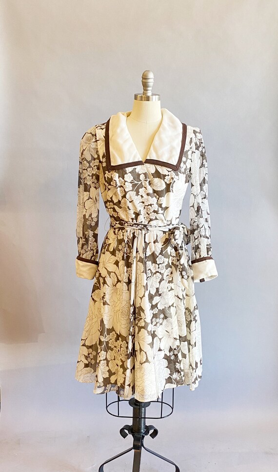 1970s Floral Wrap Dress / S. Eisenberg Dress / Fl… - image 2