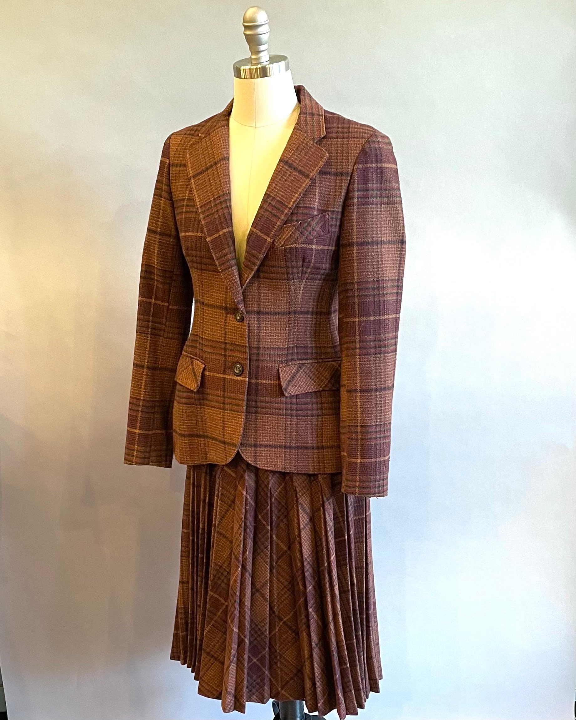 1960s Suit / Vintage Office Wear / Plaid Suit / Women's | Etsy