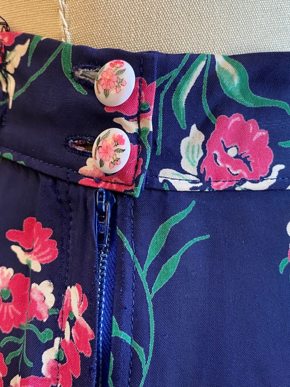 1940's Skirt / 1940s Cold Rayon / 1940s Floral Sk… - image 7