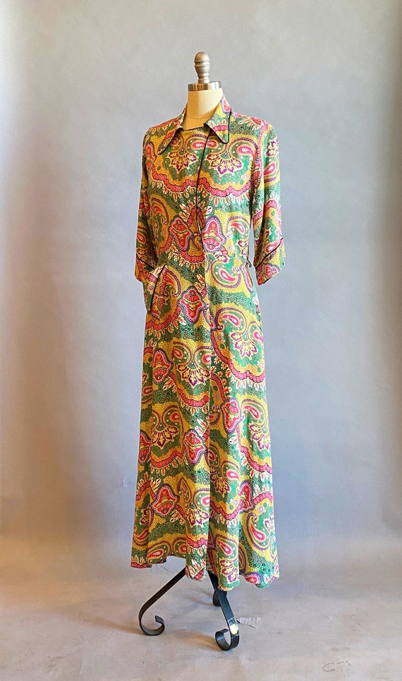 1940s Wrap Dress / 1940s Cold Rayon Dress / 1940s… - image 3