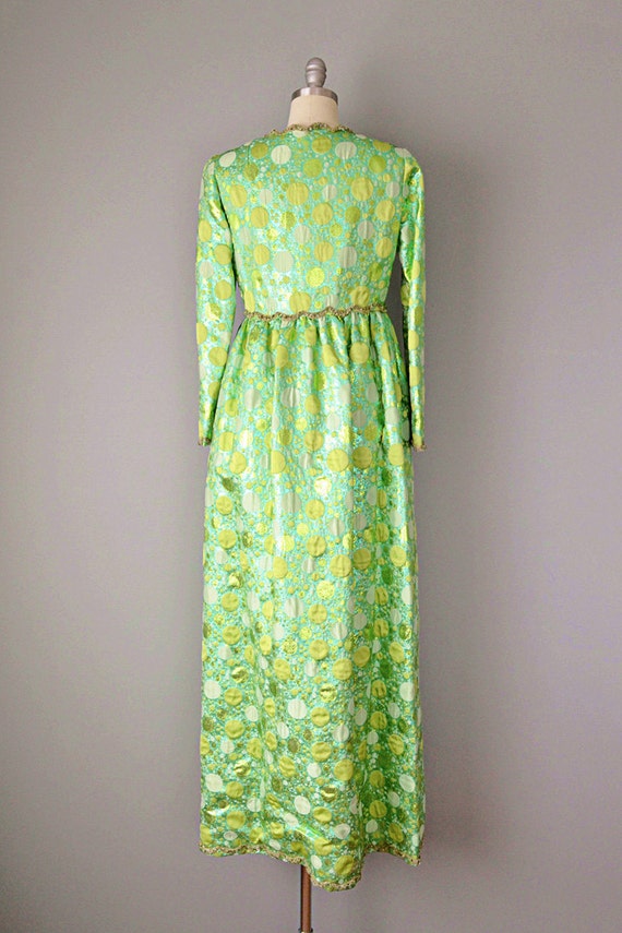 1960s Oscar de la Renta Dress / Green Champagne Bubbl - Gem