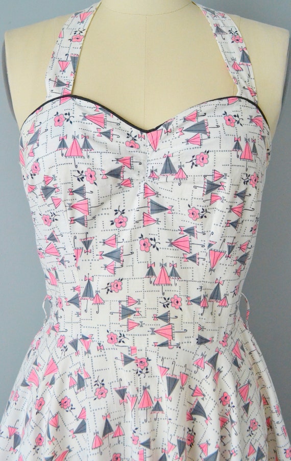 1950s Novelty Print Dress / Floral Print Dress / … - image 4