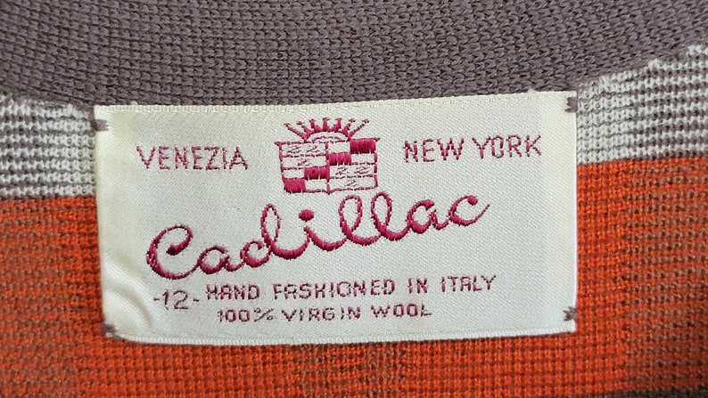 1960s Dress Set / Italian Knit / Burnt Orange Plaid Dress Set /Dress and Long Vest / 1960s Orange Dress / 1960s Plaid Dress / Size Large image 6