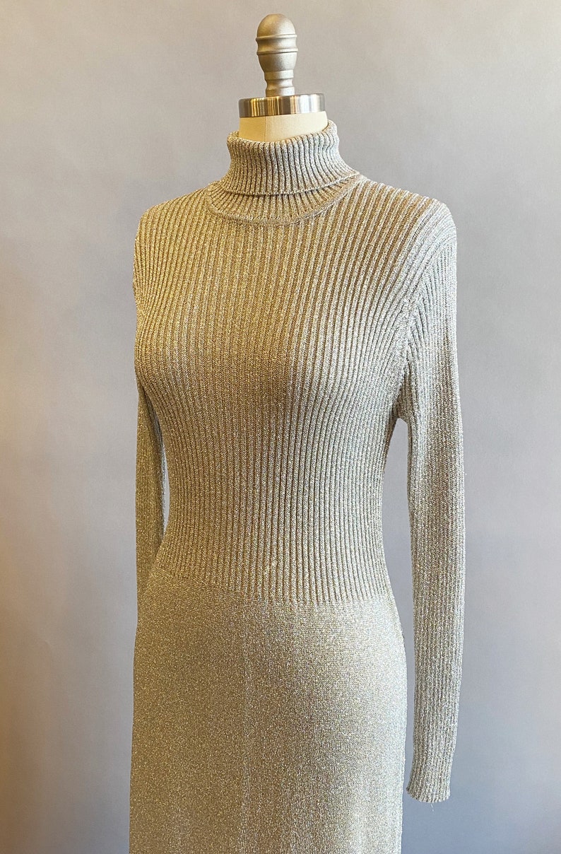 1970s Silver Maxi Dress Studio 54 Dress Disco Dress Size Small Size Medium Size Large SML