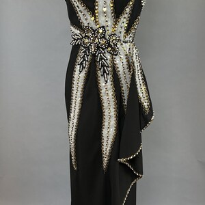 1980s Beaded Gown / Rholand Roxas Evening Gown / Show Gown / Backless Dress / Vintage Evening Wear / Size Small image 2