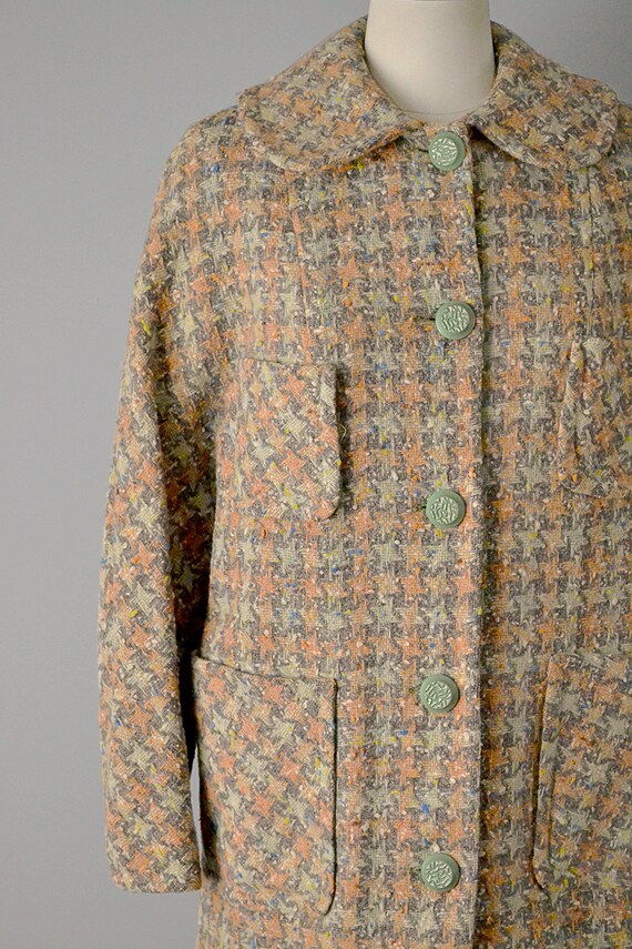1950s Wool Suit / Brown Houndstooth Wool Suit wit… - image 2