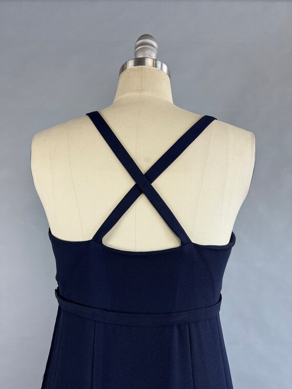 1960s Column Dress / Nina Ricci Navy Blue Silk Cr… - image 3