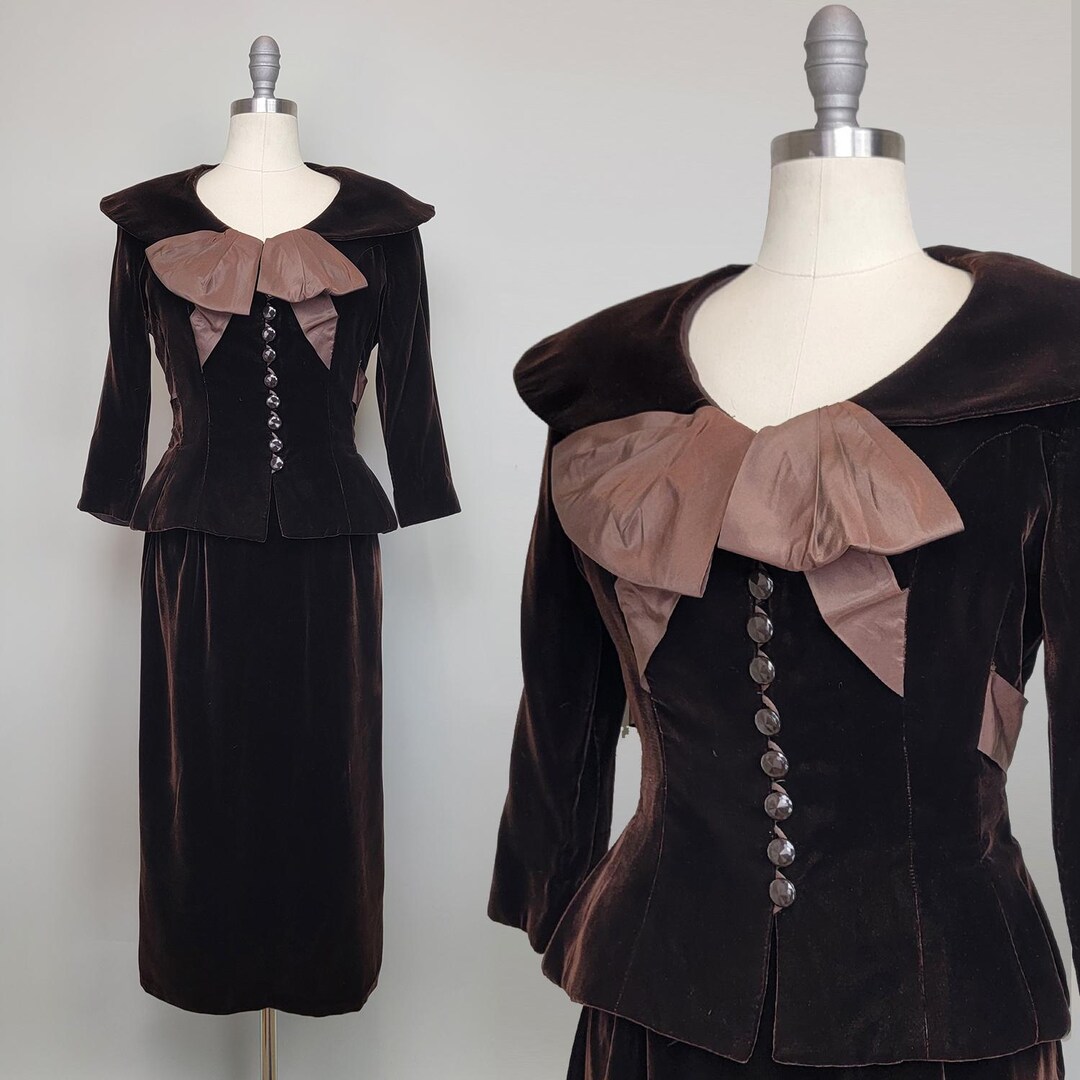 Women's Vintage Brown Suit L