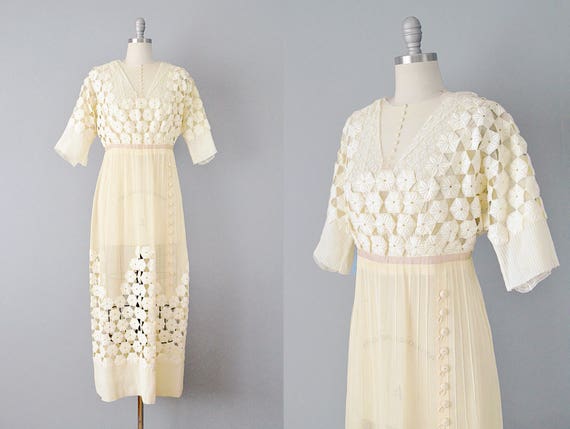 1900s Dress // Edwardian Ivory Lace Wedding Dress