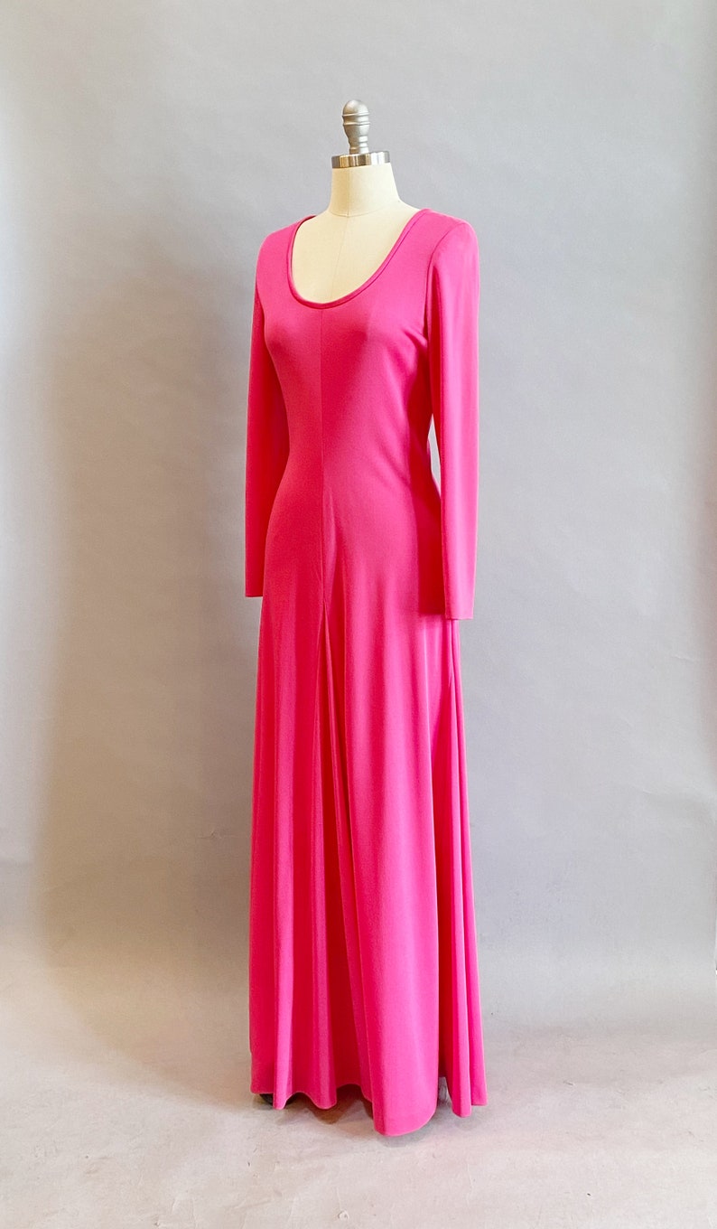 Lilli Diamond Dress / 1970s Maxi Dress / 1970s Hostess Gown / Size Large image 3