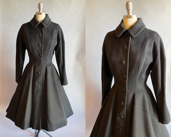 Lilli Ann Princess Coat / 1950s Lilli Ann Coat / 1950s Black - Etsy