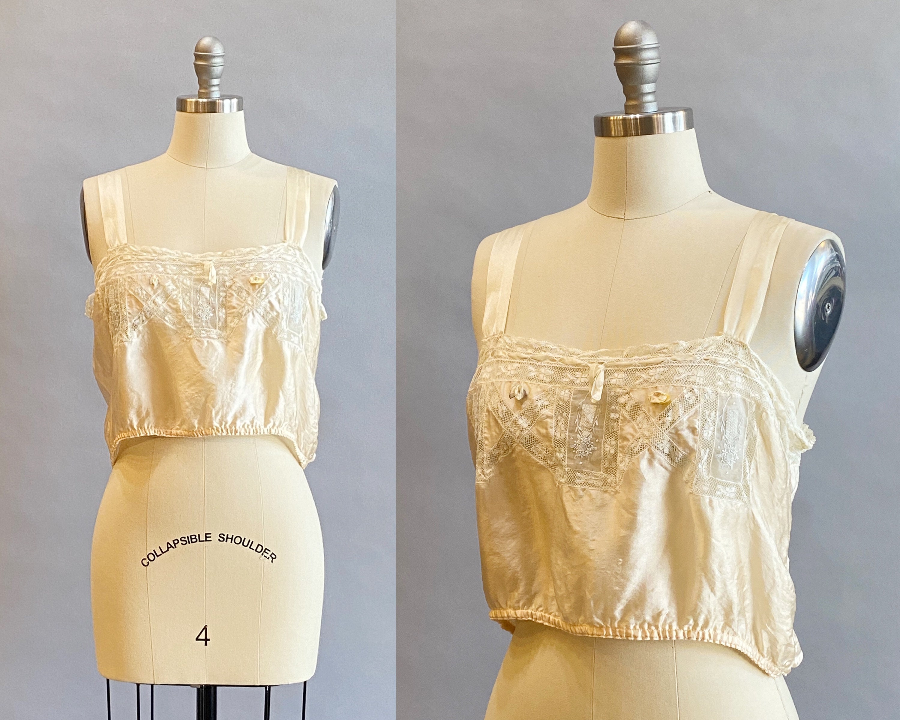 Edwardian Silk Camisole Top / Vintage Lingerie / Chemise / Vintage