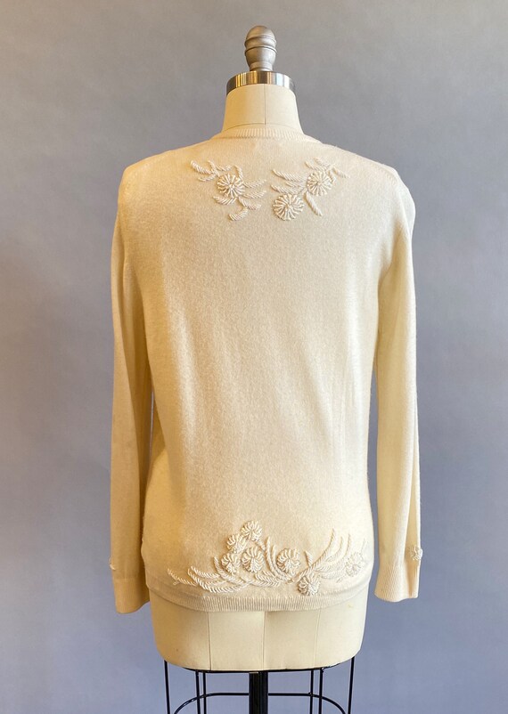 1950s Sequined Cashmere Cardigan / Cashmere Sweat… - image 5