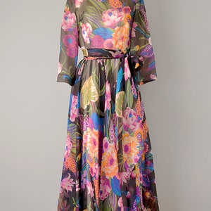 1970s Floral Maxi by Kiki Hart / Size Small-Medium image 2