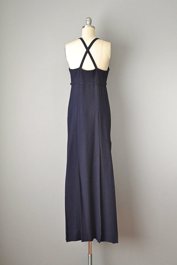1960s Column Dress / Nina Ricci Navy Blue Silk Cr… - image 6