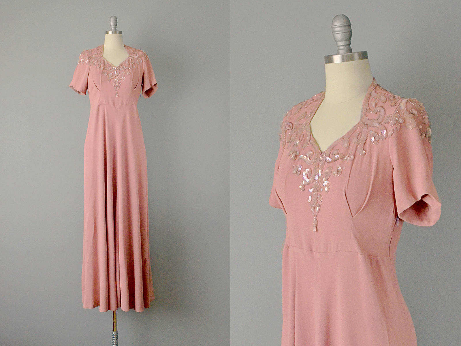 dusty rose silk dress