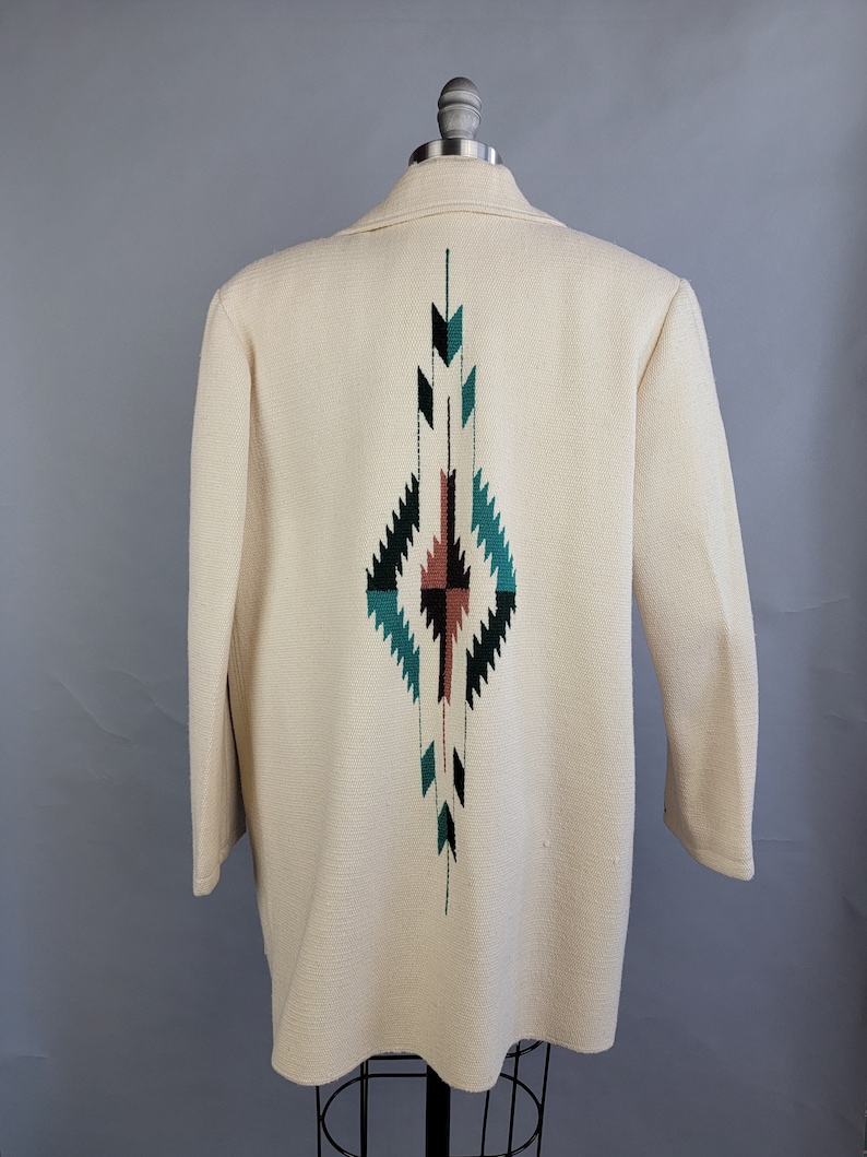 1960s Chimayo Jacket / Chimayo Jacket / Ortega's Chimayo Jacket / Hand Woven Blanket Jacket / Size Medium image 2