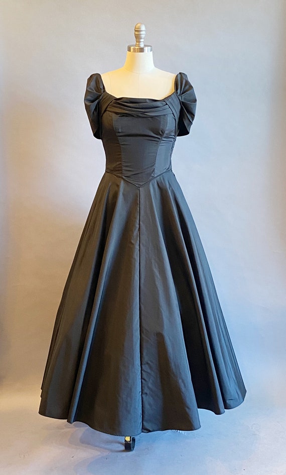 1940s Fred Perlberg Dress / 1940s Black Party Dre… - image 2