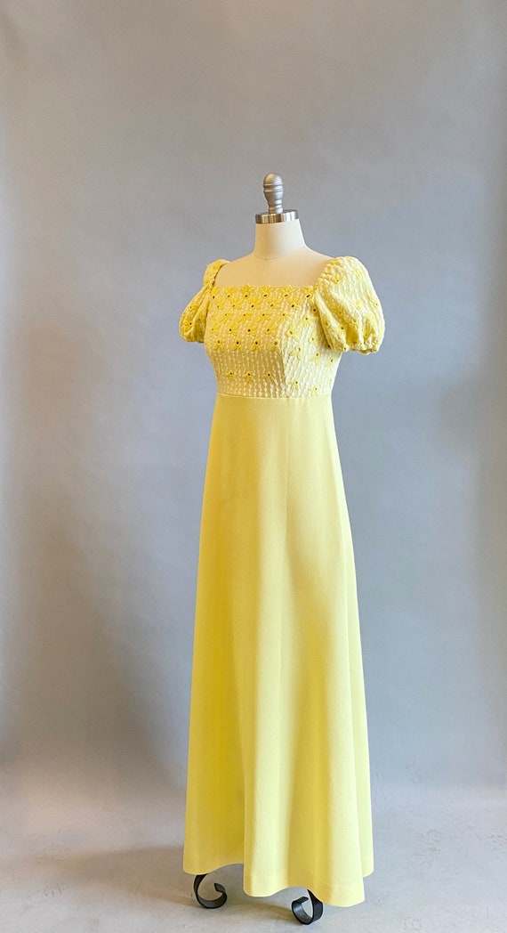 1960s Lanz Maxi Dress / 1960s Summer Dress / Yell… - image 4