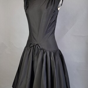 1960s Cocktail Dress / 1960s Black Silk Dress / 1960s Party Dress / Size Large image 2