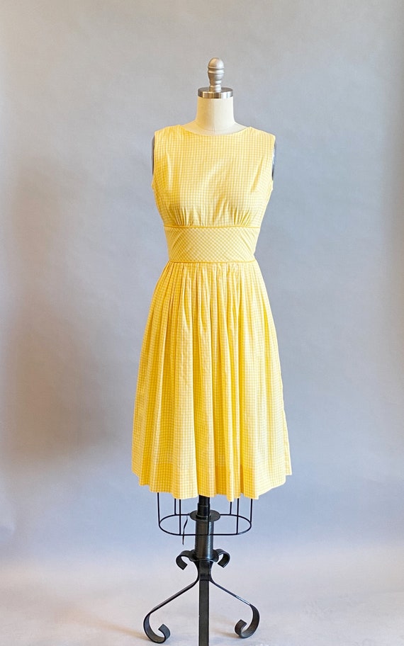 1950s Gingham Dress / 50s Day Dress / 1950s Cotto… - image 2