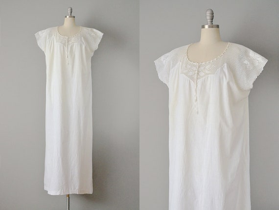 1800s Victorian Dress / Victorian Off-White Cotto… - image 1