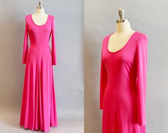 Lilli Diamond Dress / 1970s Maxi Dress / 1970s Hostess Gown / Size Large