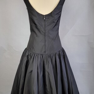 1960s Cocktail Dress / 1960s Black Silk Dress / 1960s Party Dress / Size Large image 3