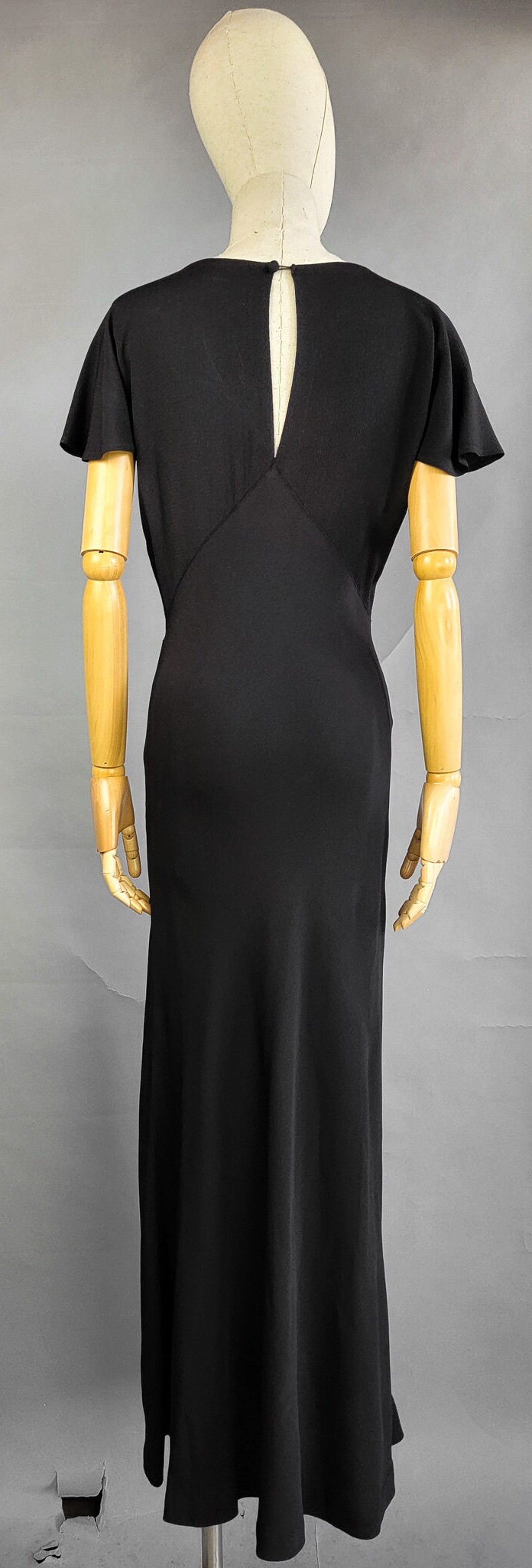 1930s Evening Gown / 1930s Black Bias Cut Dress With Matching Jacket ...