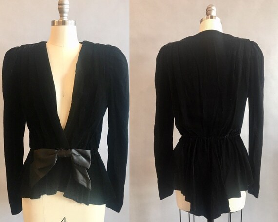 1980s Velvet Jacket / 80s Does Victorian / Plunge