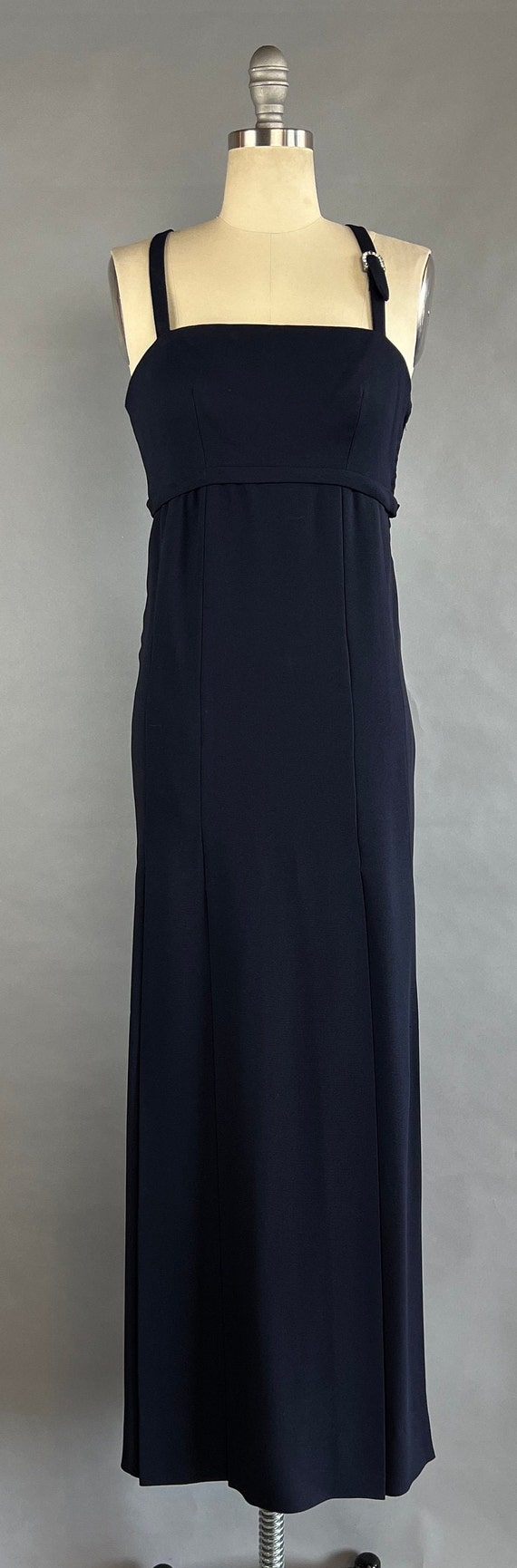 1960s Column Dress / Nina Ricci Navy Blue Silk Cr… - image 8