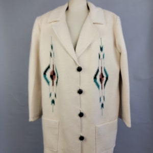 1960s Chimayo Jacket / Chimayo Jacket / Ortega's Chimayo Jacket / Hand Woven Blanket Jacket / Size Medium image 4
