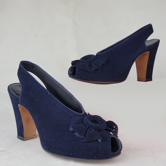 Escarpins bride arriere bleu marine online