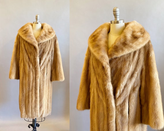 1950s Mink Fur Coat / Deadstock Fur Coat / Blonde