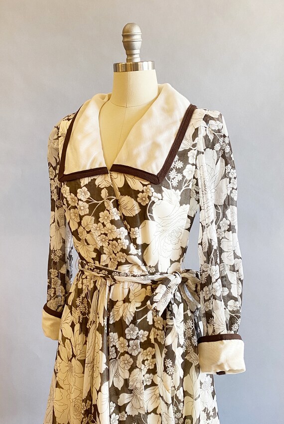 1970s Floral Wrap Dress / S. Eisenberg Dress / Fl… - image 5