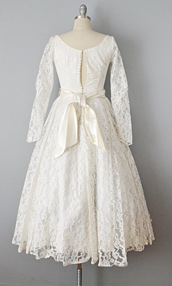 1950s Wedding Dress / Short Wedding Dress / Brida… - image 4