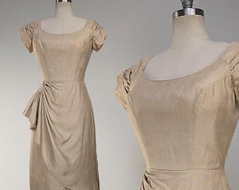 1950s Bombshell Dress / 1950s Cocktail Dress / Wiggle Dress / 1950s Party Dress / Size Medium