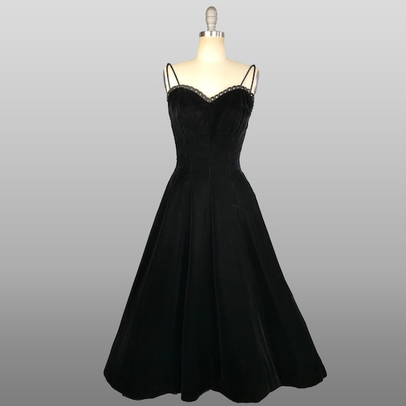 1950s Velvet Dress / 1950s Cocktail Dress / 1950s 