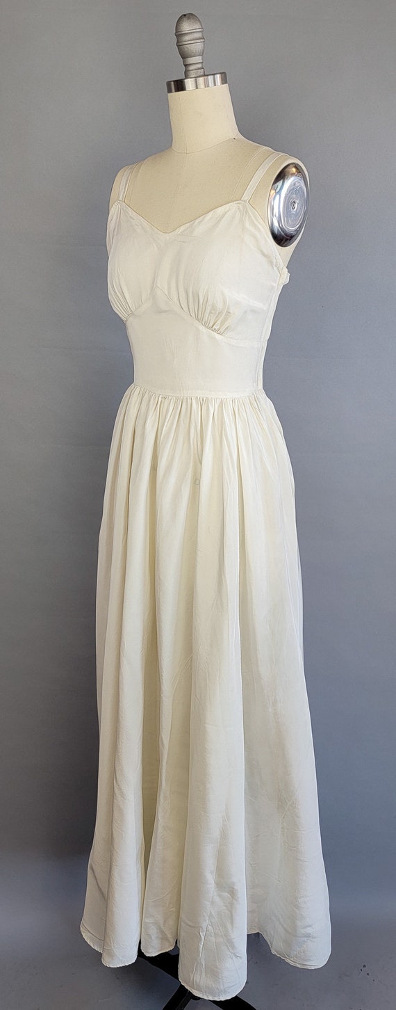 1930s White Gown/ 1930s Off-White Silk Taffeta Ev… - image 5