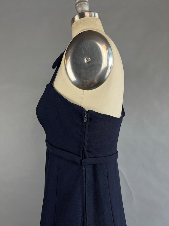 1960s Column Dress / Nina Ricci Navy Blue Silk Cr… - image 4