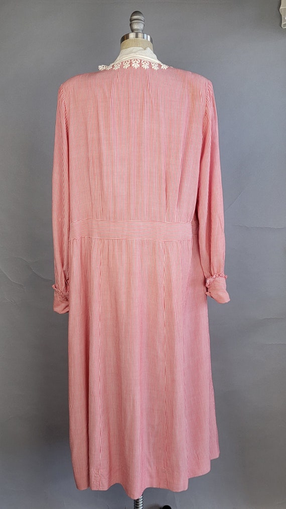 1940s Dress / Ranch Dress / Red Pinstriped Shirtw… - image 4