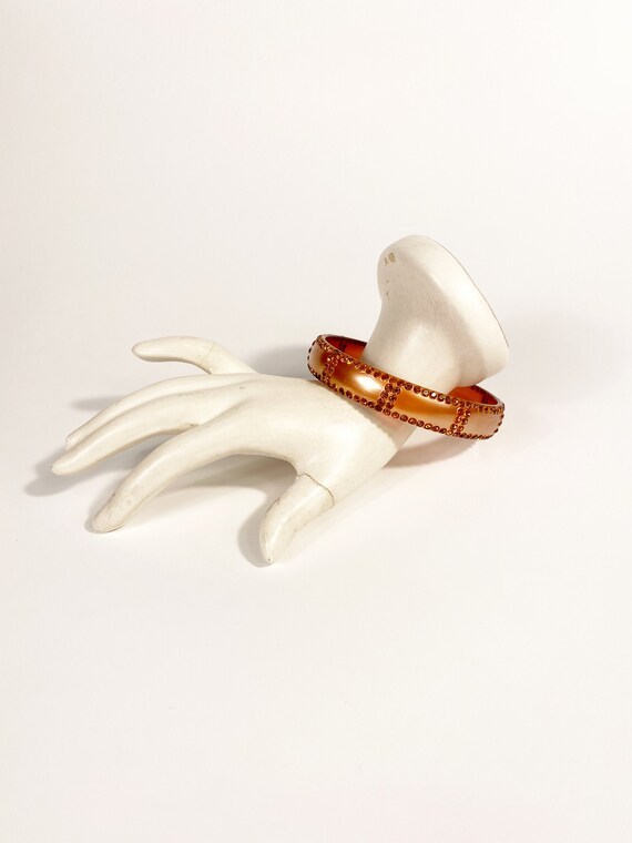 1930s Rhinestone Celluloid Bracelet / Celluloid Ba