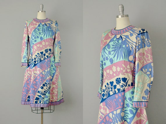 1960’s Averardo Bessi Silk Floral Dress / Bold Flo