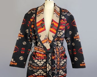 Vintage Pendleton Jacket / 1980s Southwest Pattern Wool Knockabouts Jacket by Pendleton / Size Medium Size Large