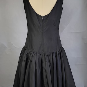 1960s Cocktail Dress / 1960s Black Silk Dress / 1960s Party Dress / Size Large image 4
