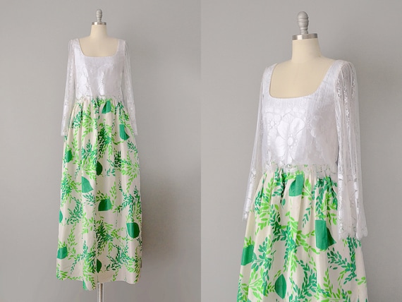 1970s Floral Maxi / Designer Dress by Richilene /… - image 1