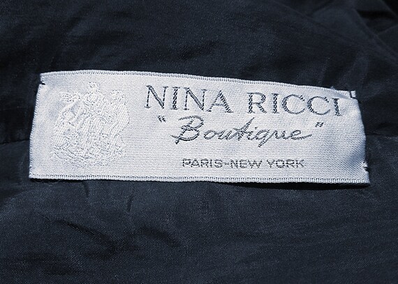 1960s Column Dress / Nina Ricci Navy Blue Silk Cr… - image 10