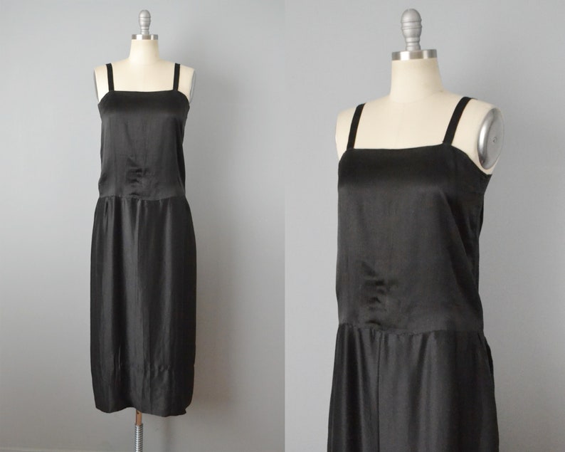 1920s Dress / Flapper Dress / 1920s Black Dress / Authentic 1920s Dress / Antique Dress / Size Small Size Medium image 1