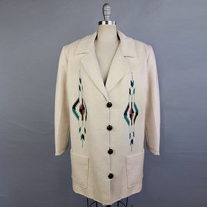 1960s Chimayo Jacket / Chimayo Jacket / Ortega's Chimayo Jacket / Hand Woven Blanket Jacket / Size Medium image 1
