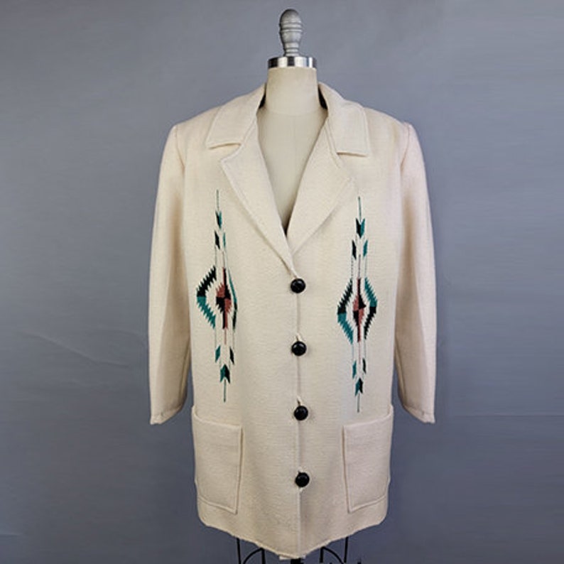 1960s Chimayo Jacket / Chimayo Jacket / Ortega's Chimayo Jacket / Hand Woven Blanket Jacket / Size Medium image 1